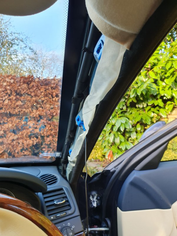 Inside Rain from windscreen pillar