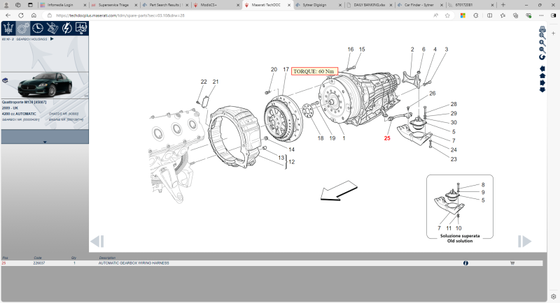 Automatic Gearbox Harness Part # 226037.png