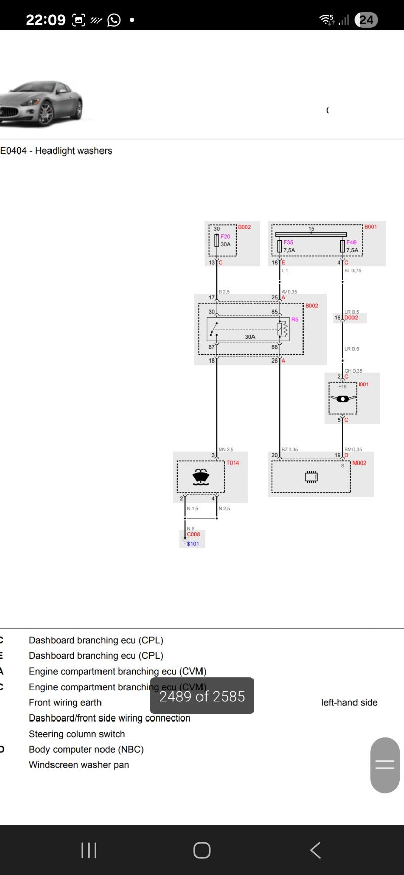 FOUND Maserati Granturismo wiring diagrams | SportsMaserati