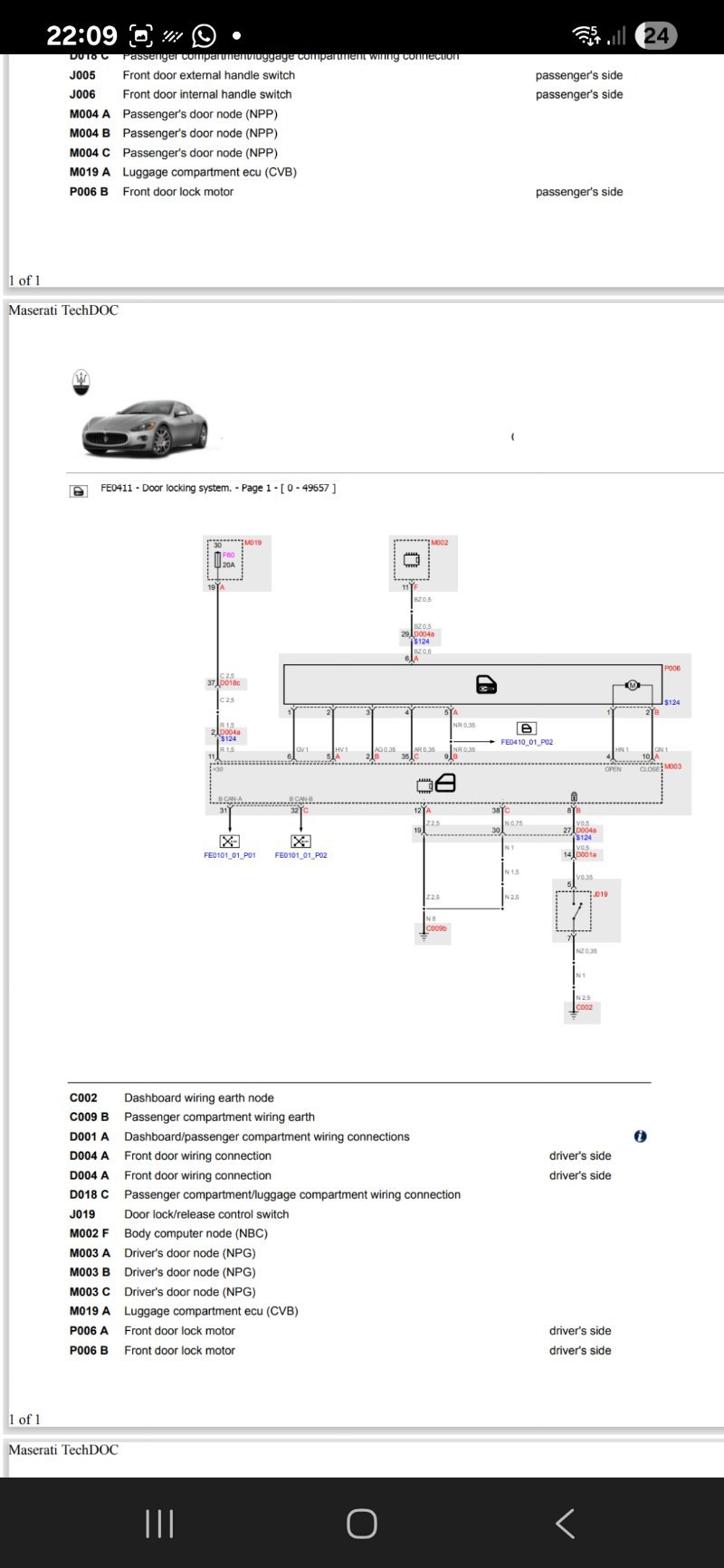 FOUND Maserati Granturismo wiring diagrams | SportsMaserati