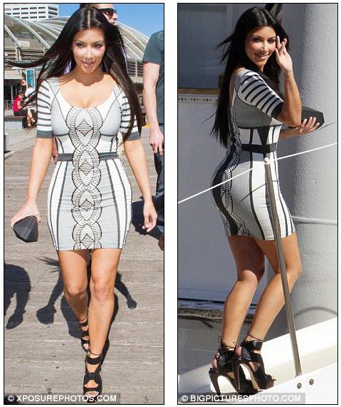 Kim Kardashian showcases her curves as she hits Sydney in a bodycon dress 1.JPG