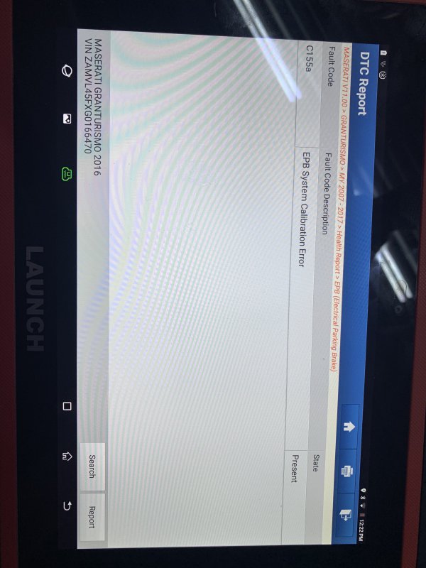 Maserati GranTurismo 2015 Parking Brake failure.