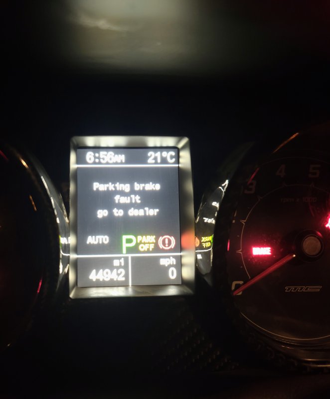 PARKING BRAKE FAULT GO TO DEALER AND BRAKE LIGHT ARE ON
